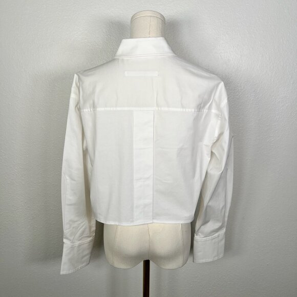 CHRLDR White Cropped Button Down with Asymmetrical Pocket - Size XS - Picture 2 of 6